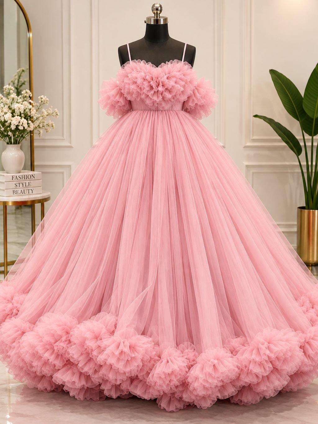 Ruffles Barbie Gown